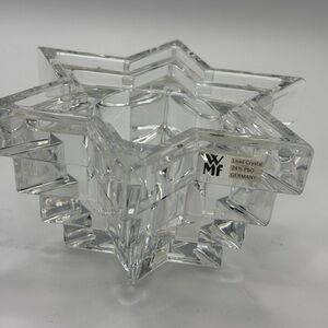 Vintage WMF Germany 24% Lead Crystal Star Votive Candle Holder